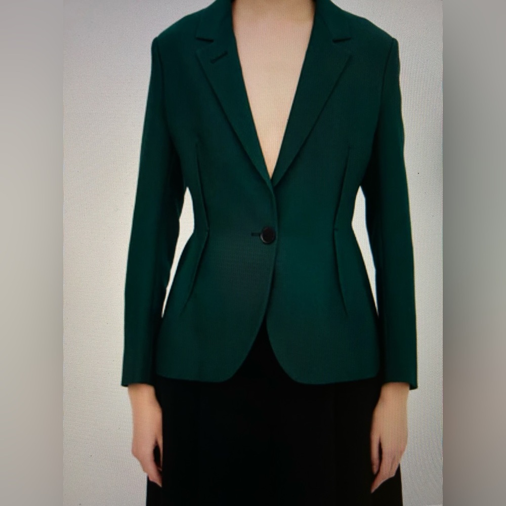 ROCHAS Dark Green Wool & Silk Tailored Blazer Jacket - IT 42 / US 4 Pristine